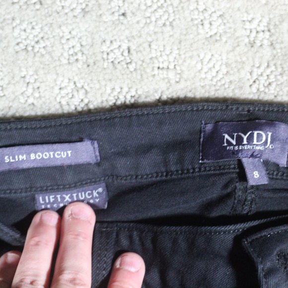 NYDJ Size 8 Black Slim Bootcut Sure Stretch LiftxTuck Technology High Rise Jeans - Picture 6 of 8